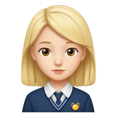 a middle school girl in a school uniform sticker