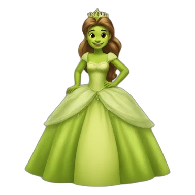 Shrek dress lile a princess sticker