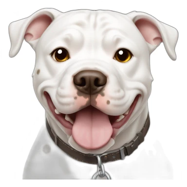white pitbull dog  with brown spots sticker