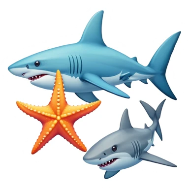 Starfish marries shark sticker