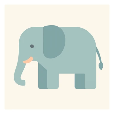 flat design style elephant sticker