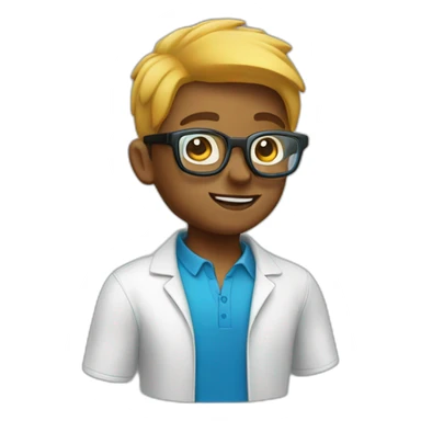 A boy with cooling glass vibe sticker