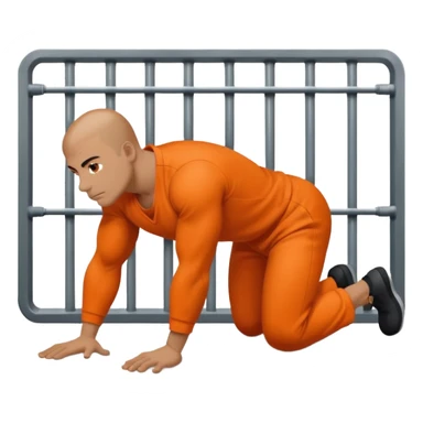 Prisoner doing pushups in jail sticker