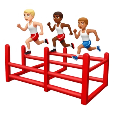 red and white race obstacle sticker