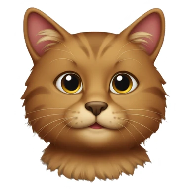 brown cat furry sticker