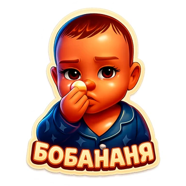 Transform the child from the reference image into a DreamWorks-style 3D sticker, strictly preserving the child's unique appearance, pose, and facial expression as in the original. The child should be holding a piece of banana in the same way, with the same emotion of sharing. Remove the background, keep all details, and render in a cartoonish 3D style, like a DreamWorks sticker. sticker