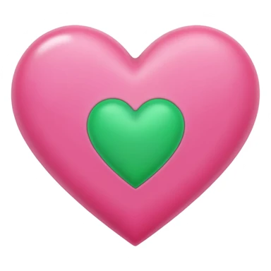 pink and green heart sticker