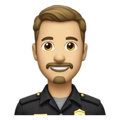 agent officer with goatee smiling sticker