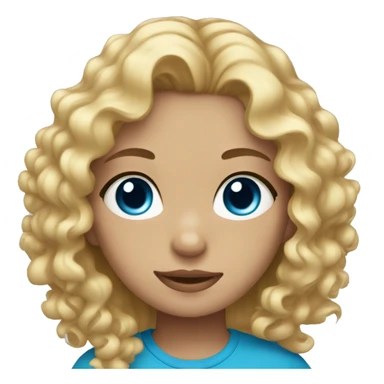 Girl with blue eyes and curly blonde hair sticker