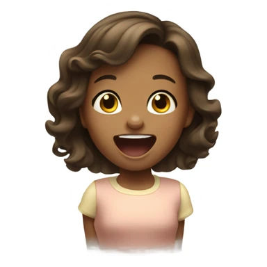 Little Girl with brunette hair singing sticker