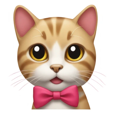 a cat witha bow sticker
