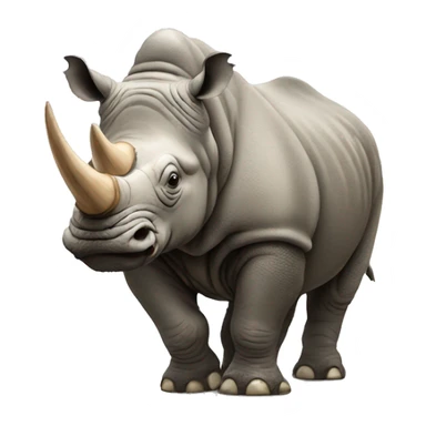 Rhinoceros with wooly mammoth fur sticker