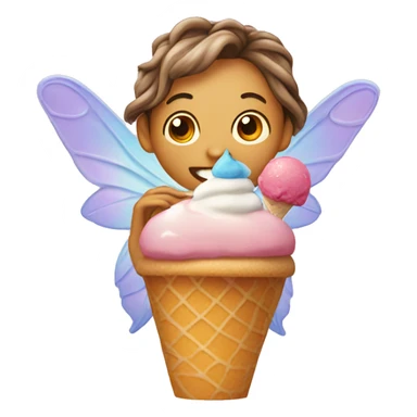 Fairy eating icecream sticker