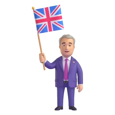 Nigel Farage waving a flag sticker