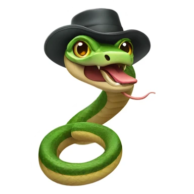 Snake wearing a hat sticker