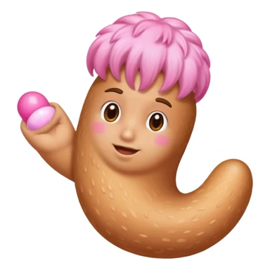 hand on big penis with pink tip and hair balls sticker