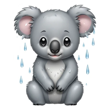 Koala caught in rain sticker