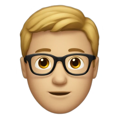 white-male-brown-hair-black-round-glasses sticker