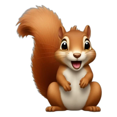 squirrel teases shows tongue sticker