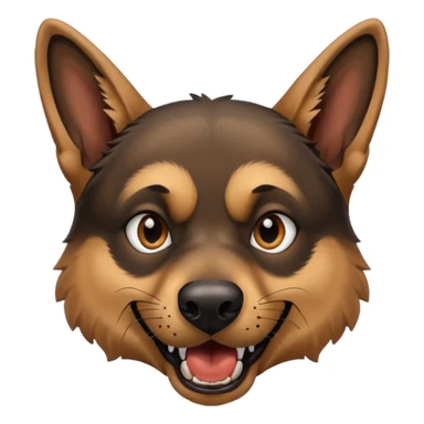 Evil German shepherd head panting bark sticker