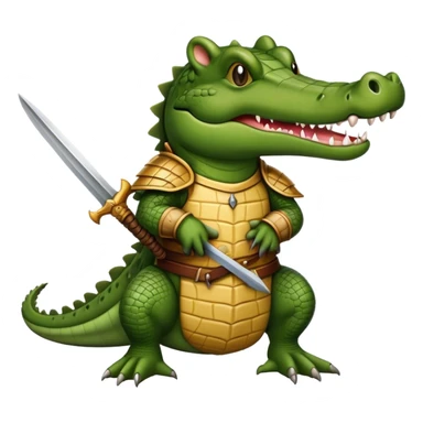 Medieval warrior crocodile and mouse sticker