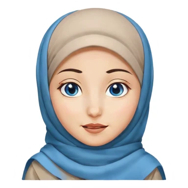 Turkish beautiful finish Konya girl blue eyes with hijab and islamic dress she’s Winking Face sticker
