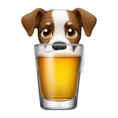 Dog drinking out of shot glass sticker