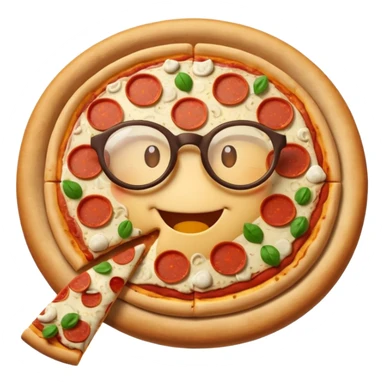 talking pizza with glassess sticker