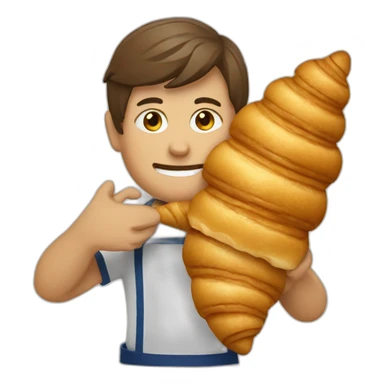 french eating croissant sticker