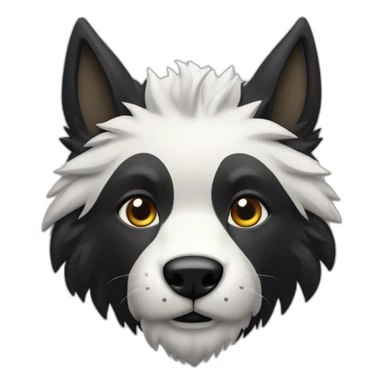 lobo preto e branco com coroa sticker