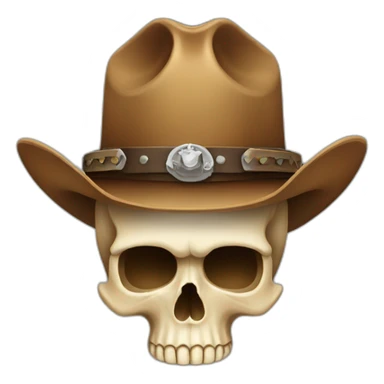 skull wearing a cowboy hat sticker