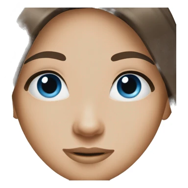 Long brunette straight hair girl, blue eyes sticker