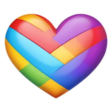 Rainbow stripes heart sticker