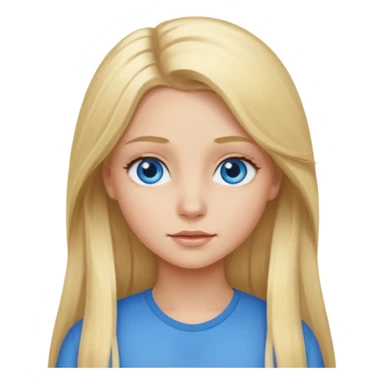 blonde girl long hair blue eyes sticker