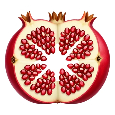 Opened pomegranate from top into 4 direction  sticker