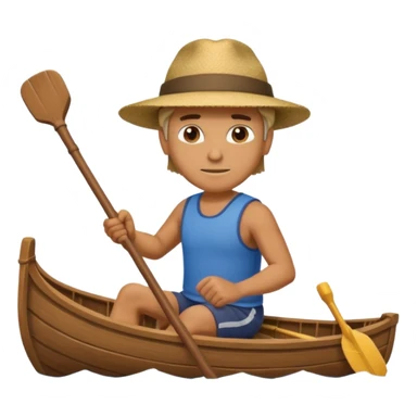 man rowing boat sticker