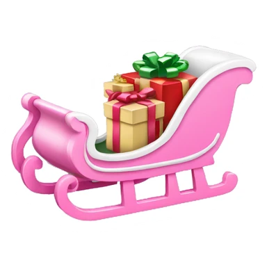 Mini pink sleigh with tiny presents sticker