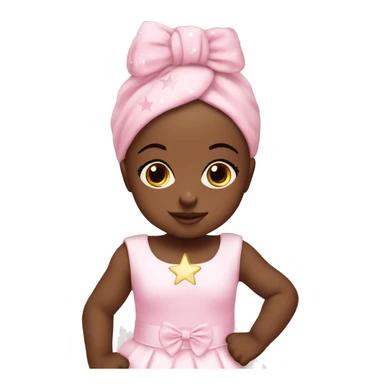 Baby girl with traje white with stars pink  sticker