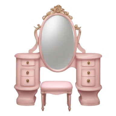 pale pink Vintage vanity sticker