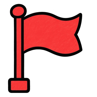 red flag, stylized, bold color, no text sticker