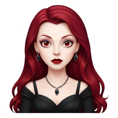 Vampira with long dark red hair sticker