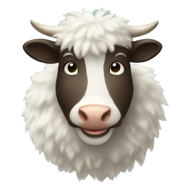 fluffy cow sticker
