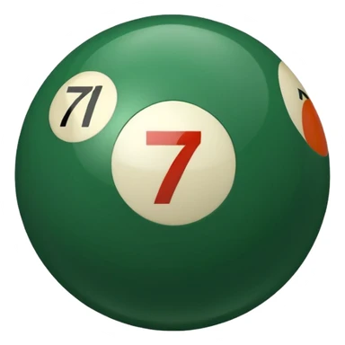 green billiard ball 7 number  sticker