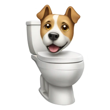 dog on a toilet sticker