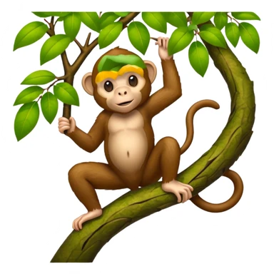 monkey climbing a tree sticker