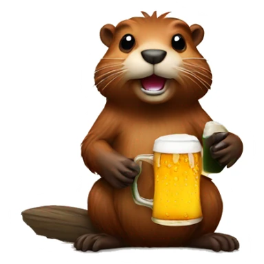 Beaver with beer sticker