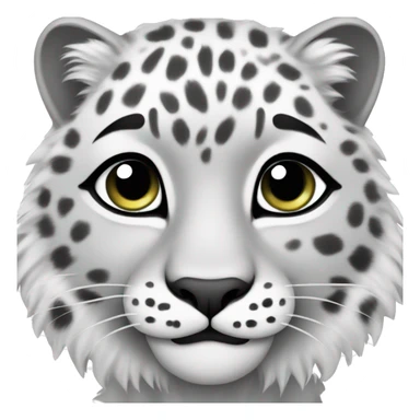 snow leopard monochrome sticker