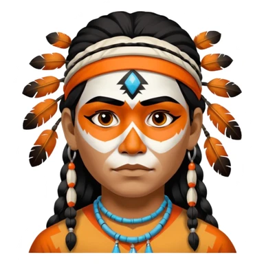 Orange black and white Native American sticker