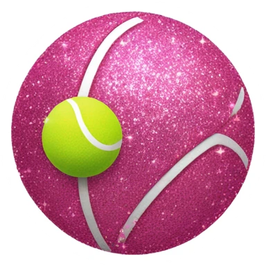 Pink tennis ball with glitter  sticker