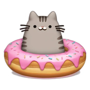 Pusheen with donut sticker